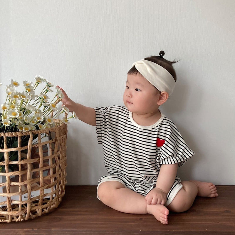 Moran - Korean Baby Fashion - #babyoutfit - Monoheart Bebe Top Bottom Set - 7
