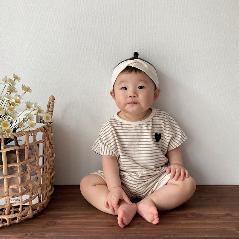 Moran - Korean Baby Fashion - #babywear - Monoheart Bebe Top Bottom Set - 9