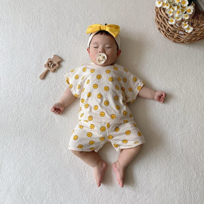 Moran - Korean Baby Fashion - #babywear - Smile Top Bottom Set - 7