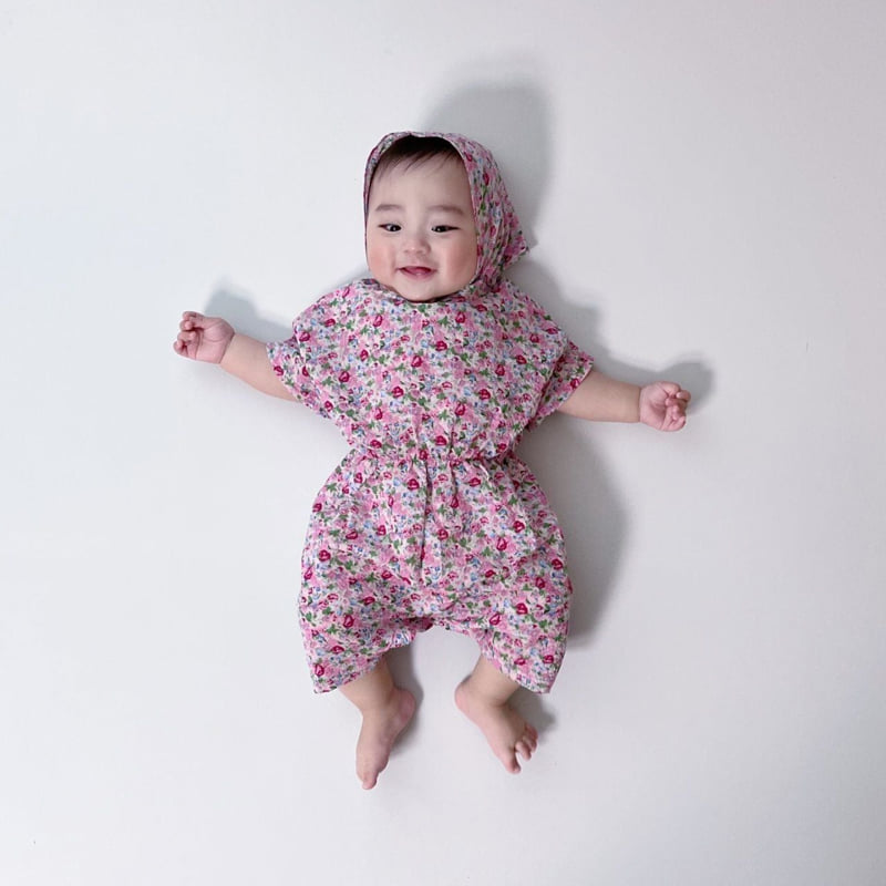 Moran - Korean Baby Fashion - #onlinebabyboutique - Flower Bunny Suit Set - 5