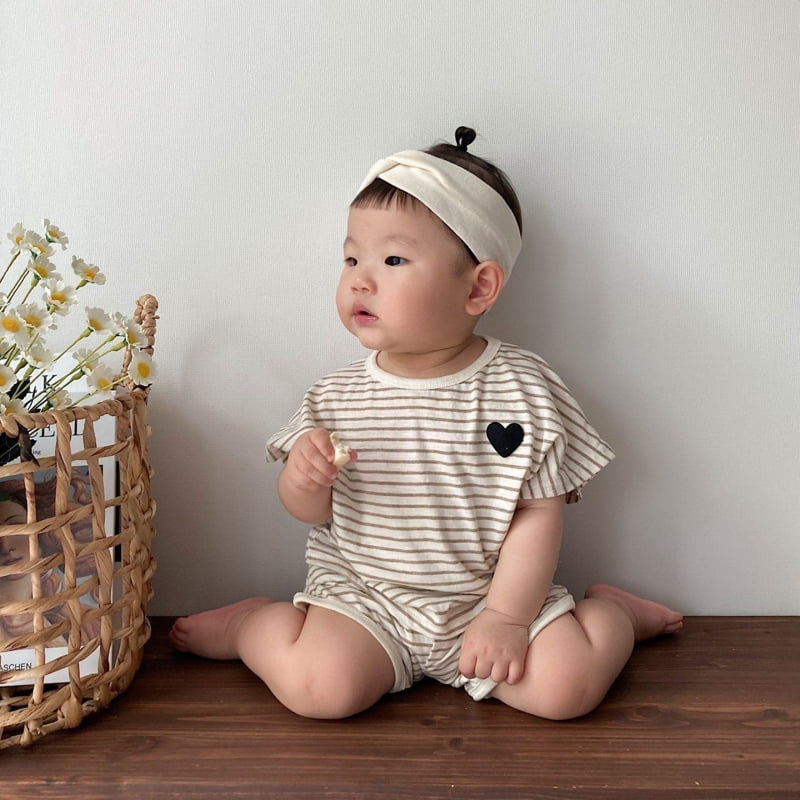 Moran - Korean Baby Fashion - #onlinebabyshop - Monoheart Bebe Top Bottom Set - 11