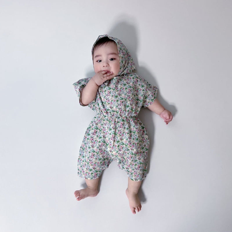 Moran - Korean Baby Fashion - #onlinebabyshop - Flower Bunny Suit Set - 6