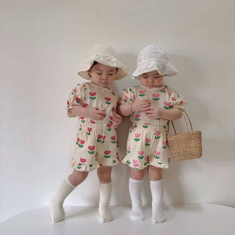Moran - Korean Baby Fashion - #smilingbaby - Tulip Frill Top Bottom Set