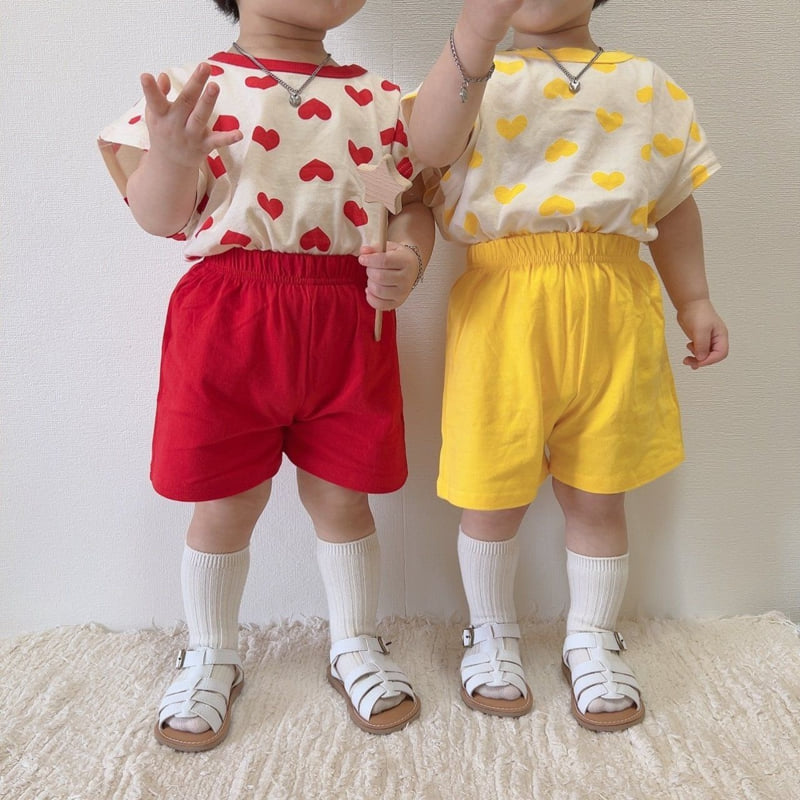 Moran - Korean Children Fashion - #childofig - I Love You Top Bottom Set - 8