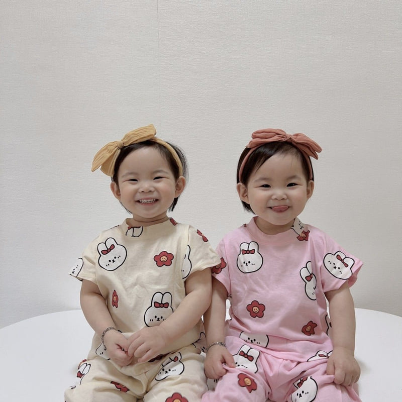 Moran - Korean Children Fashion - #childofig - Rabbit Top Bottom Set - 2
