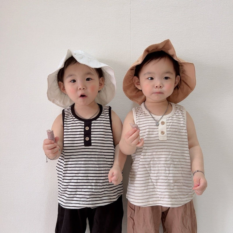 Moran - Korean Children Fashion - #childrensboutique - Mango Button Top Bottom Set - 10