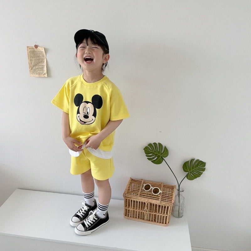 Moran - Korean Children Fashion - #designkidswear - Matching Yellow Top Bottom Set