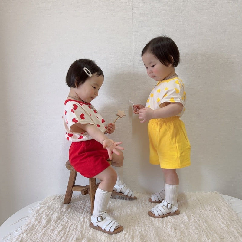 Moran - Korean Children Fashion - #designkidswear - I Love You Top Bottom Set - 10