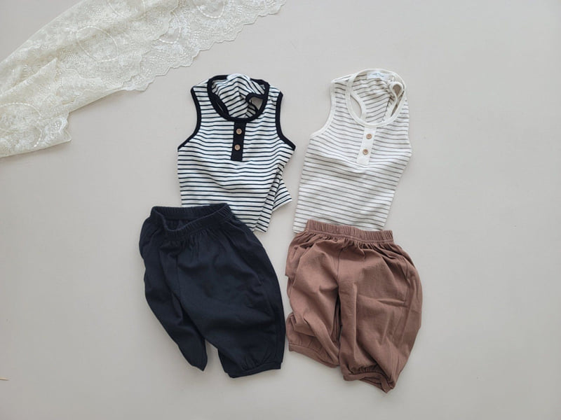 Moran - Korean Children Fashion - #designkidswear - Mango Button Top Bottom Set - 11
