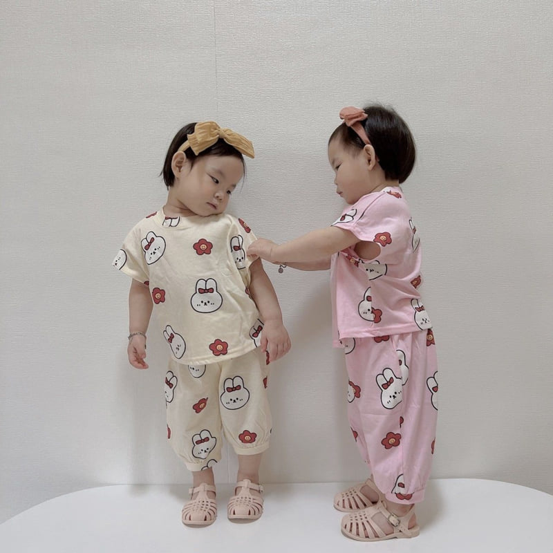 Moran - Korean Children Fashion - #childrensboutique - Rabbit Top Bottom Set - 4