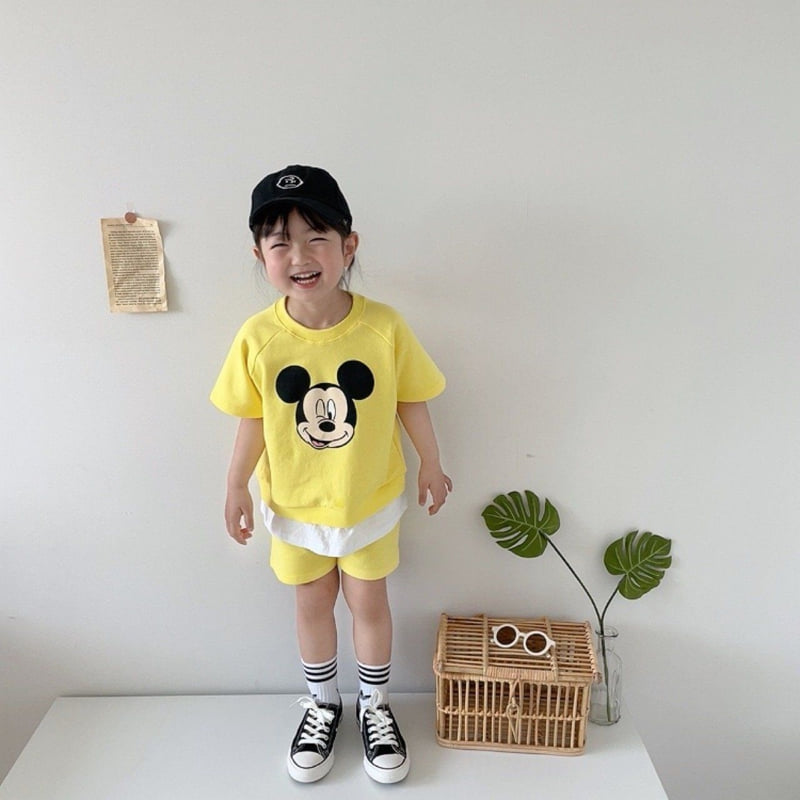 Moran - Korean Children Fashion - #discoveringself - Matching Yellow Top Bottom Set - 2