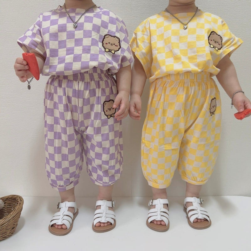 Moran - Korean Children Fashion - #discoveringself - Ribbon Bear Top Bottom Set - 11