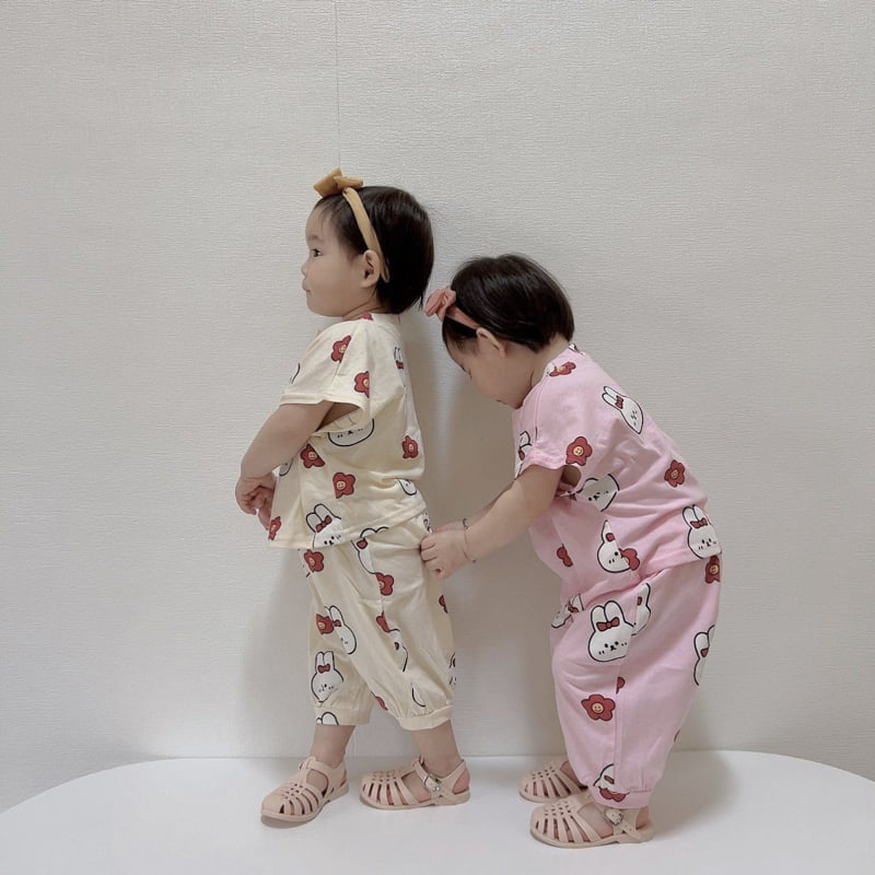 Moran - Korean Children Fashion - #discoveringself - Rabbit Top Bottom Set - 5