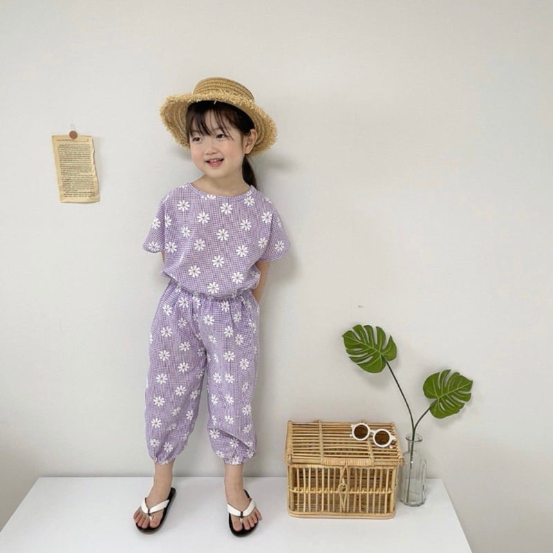 Moran - Korean Children Fashion - #discoveringself - Daisy Top Bottom Set - 2