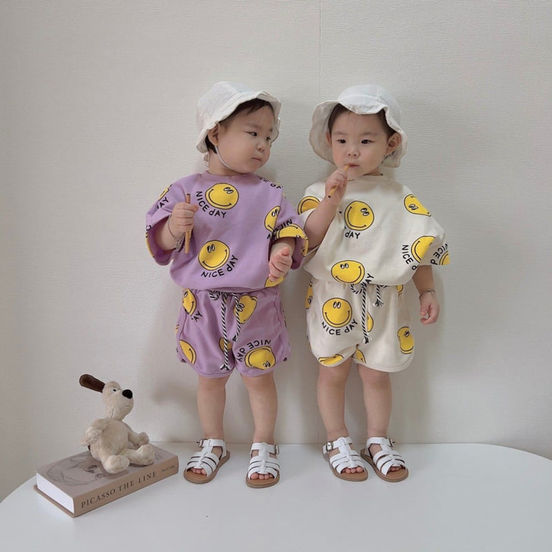 Moran - Korean Children Fashion - #discoveringself - Nice Smile Top Bottom Set