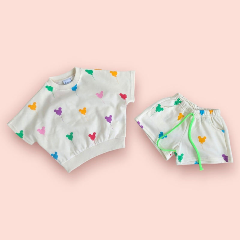 Moran - Korean Children Fashion - #fashionkids - Summer Balloon M Top Bottom Set - 2