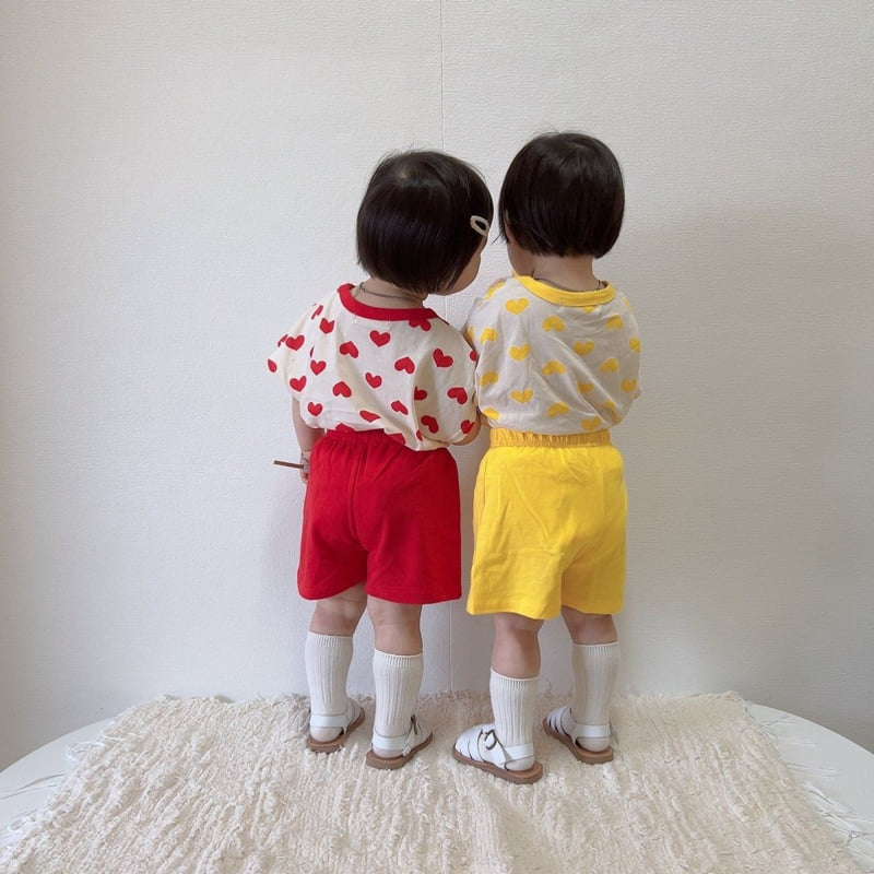 Moran - Korean Children Fashion - #fashionkids - I Love You Top Bottom Set - 12
