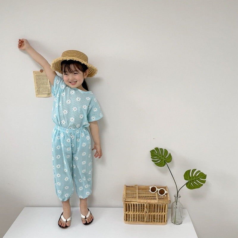 Moran - Korean Children Fashion - #fashionkids - Daisy Top Bottom Set - 3