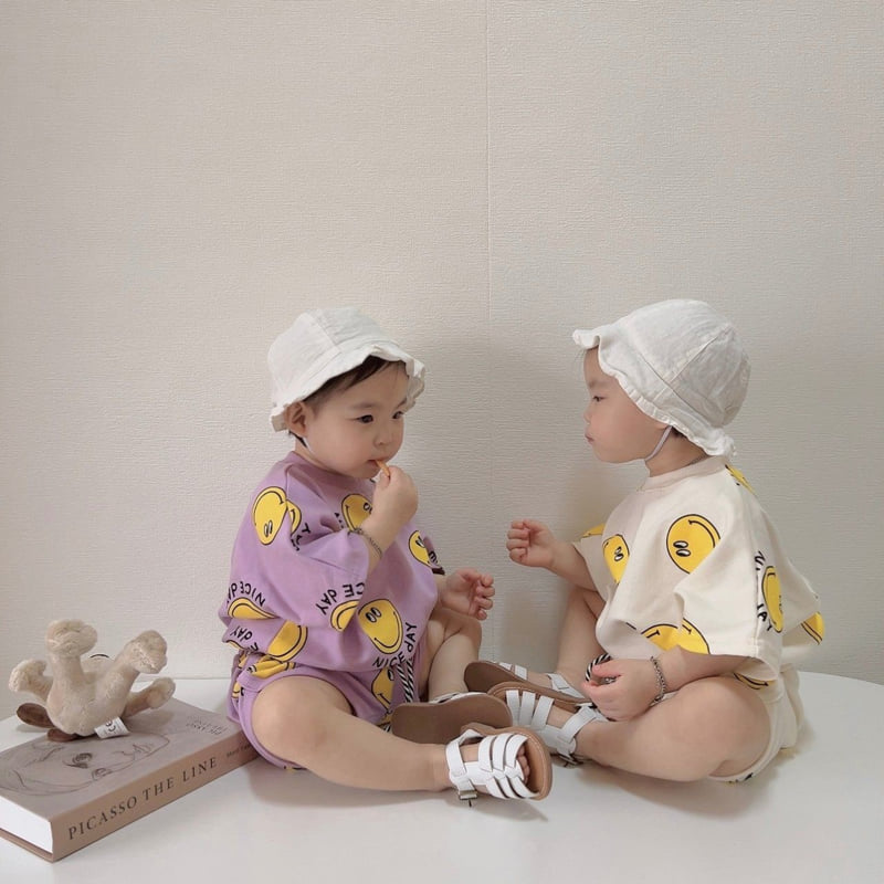 Moran - Korean Children Fashion - #fashionkids - Nice Smile Top Bottom Set - 2