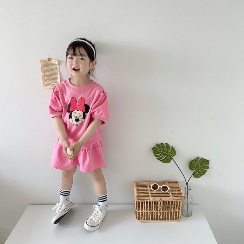 Moran - Korean Children Fashion - #kidsshorts - Matching Pink Top Bottom Set - 5