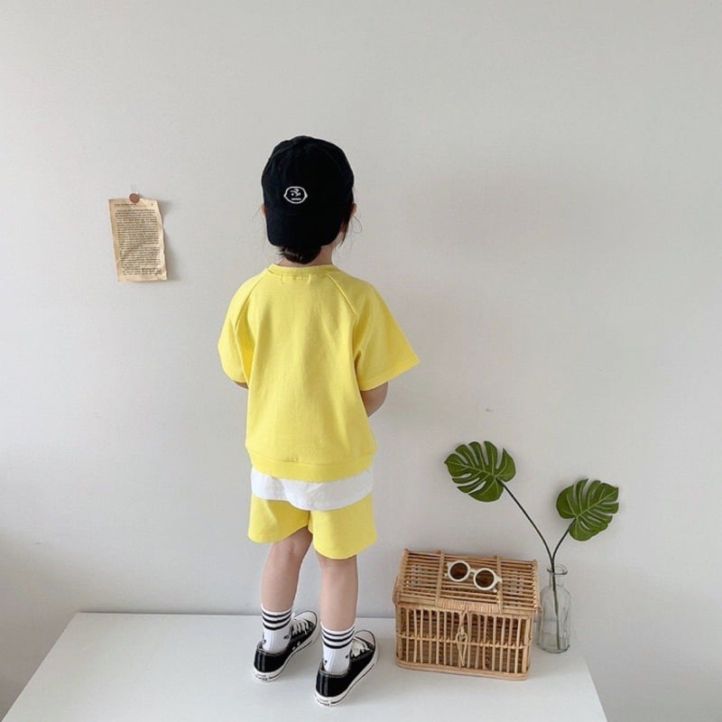 Moran - Korean Children Fashion - #fashionkids - Matching Yellow Top Bottom Set - 4