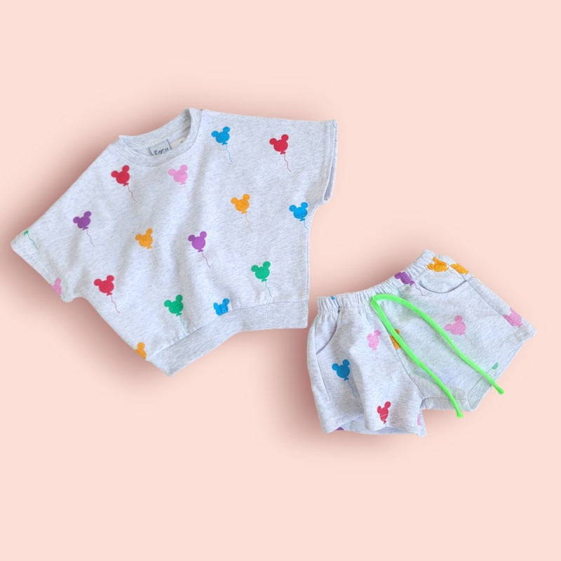 Moran - Korean Children Fashion - #kidsshorts - Summer Balloon M Top Bottom Set - 3