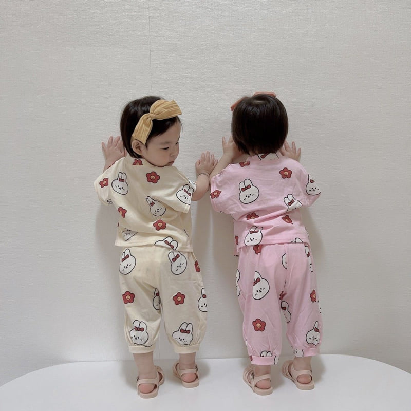 Moran - Korean Children Fashion - #kidsshorts - Rabbit Top Bottom Set - 7