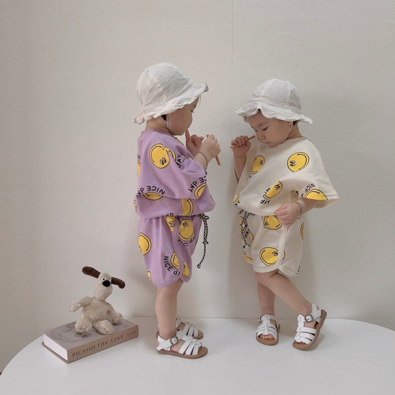 Moran - Korean Children Fashion - #kidsshorts - Nice Smile Top Bottom Set - 3