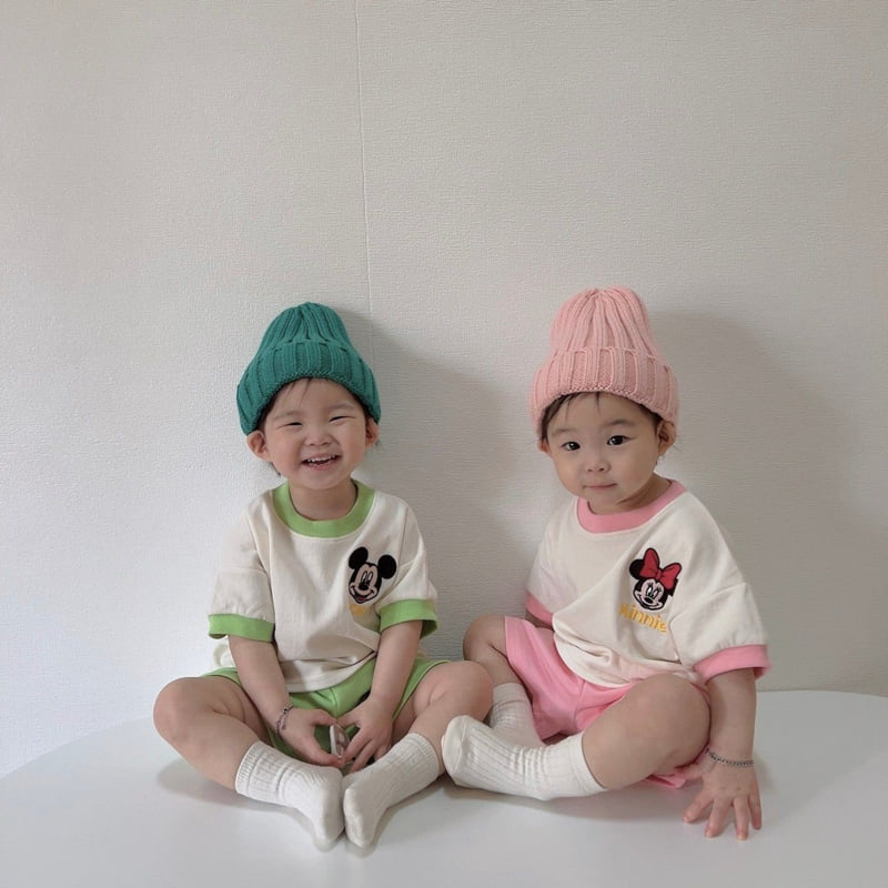 Moran - Korean Children Fashion - #kidsshorts - Peekaboo Top Bottom Set - 2