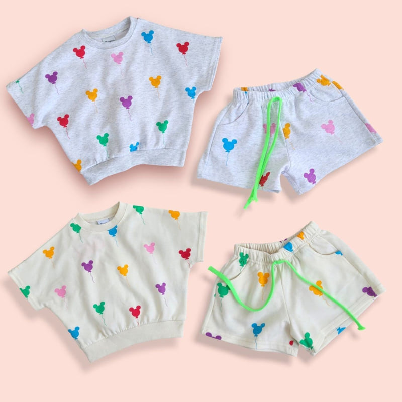 Moran - Korean Children Fashion - #kidsshorts - Summer Balloon M Top Bottom Set - 4