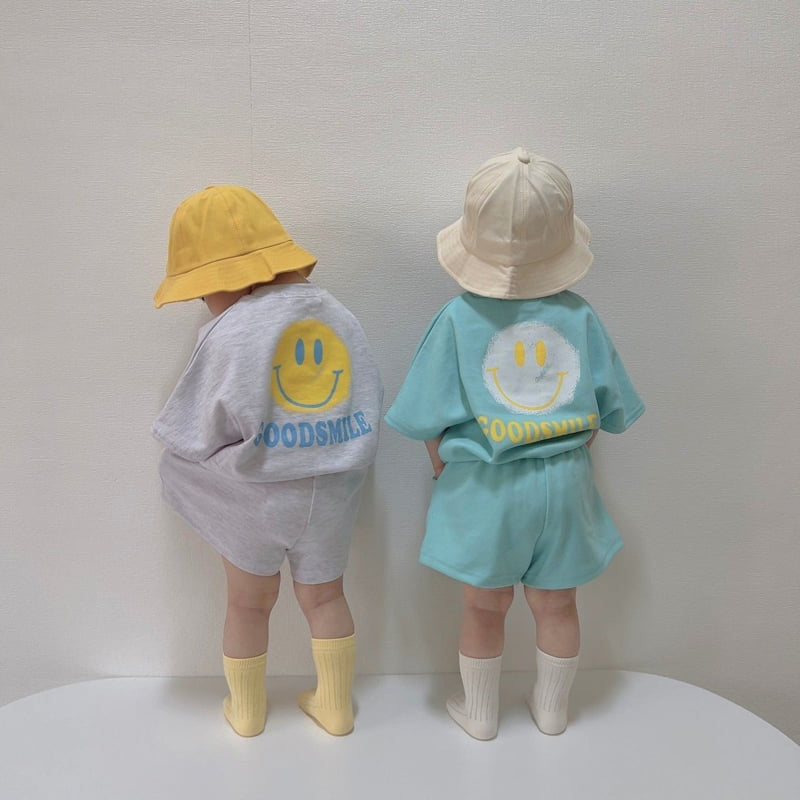 Moran - Korean Children Fashion - #kidsstore - Good Smile Top Bottom Set - 2