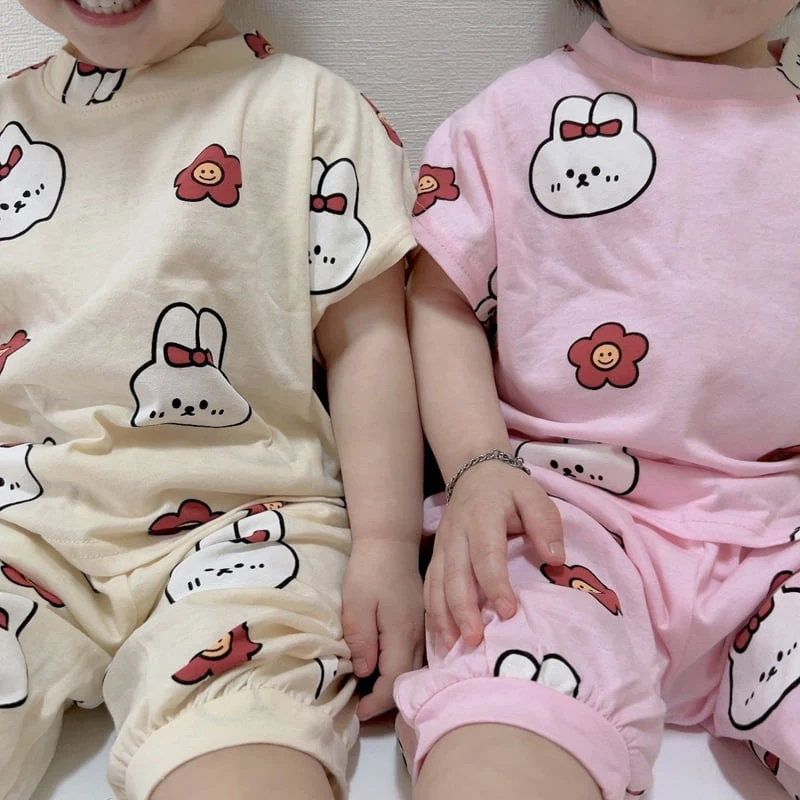 Moran - Korean Children Fashion - #kidzfashiontrend - Rabbit Top Bottom Set - 9