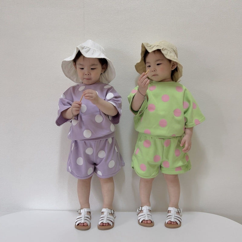 Moran - Korean Children Fashion - #littlefashionista - Summer Bubble Top Bottom Set - 6