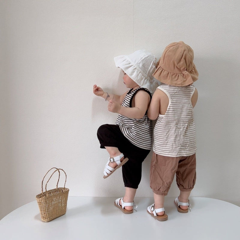 Moran - Korean Children Fashion - #littlefashionista - Mango Button Top Bottom Set - 2