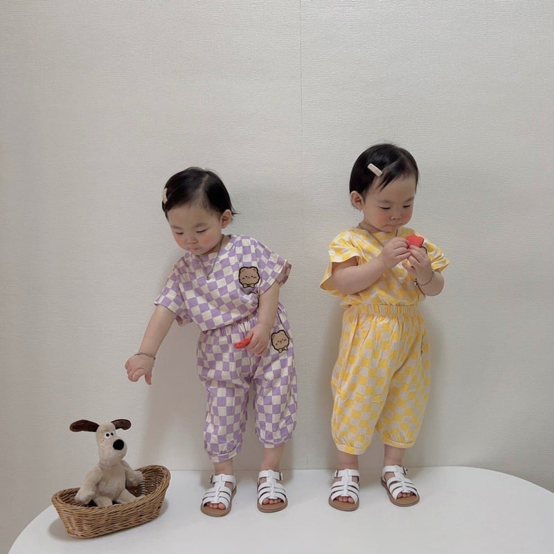 Moran - Korean Children Fashion - #littlefashionista - Ribbon Bear Top Bottom Set