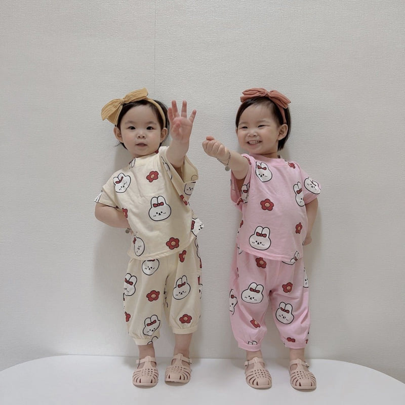 Moran - Korean Children Fashion - #littlefashionista - Rabbit Top Bottom Set - 11