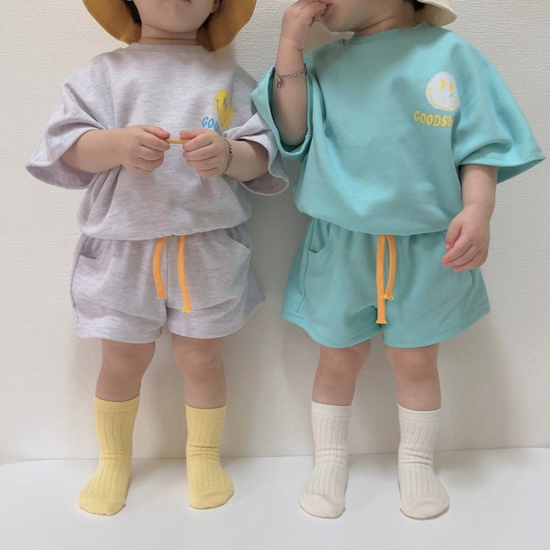 Moran - Korean Children Fashion - #magicofchildhood - Good Smile Top Bottom Set - 6