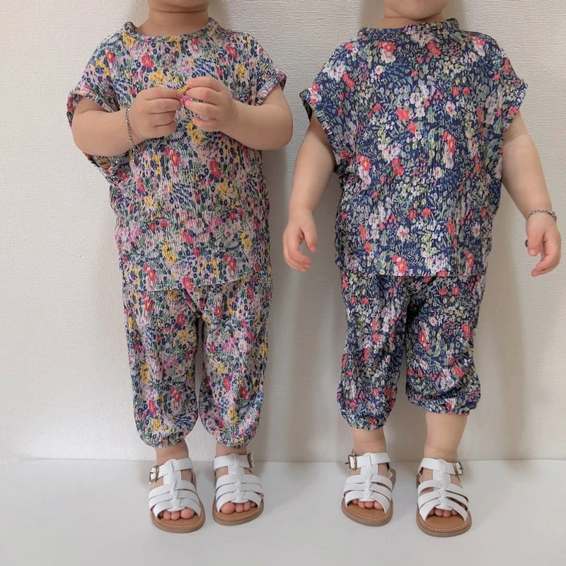 Moran - Korean Children Fashion - #minifashionista - Montble Pleated Top Bottom Set - 5
