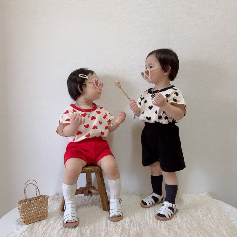 Moran - Korean Children Fashion - #prettylittlegirls - I Love You Top Bottom Set - 6
