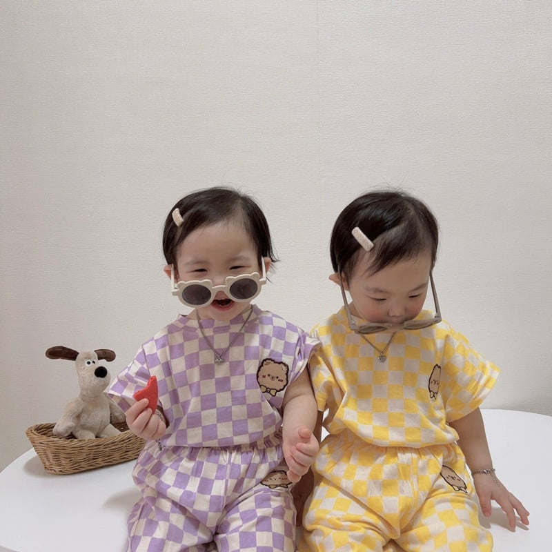 Moran - Korean Children Fashion - #minifashionista - Ribbon Bear Top Bottom Set - 4
