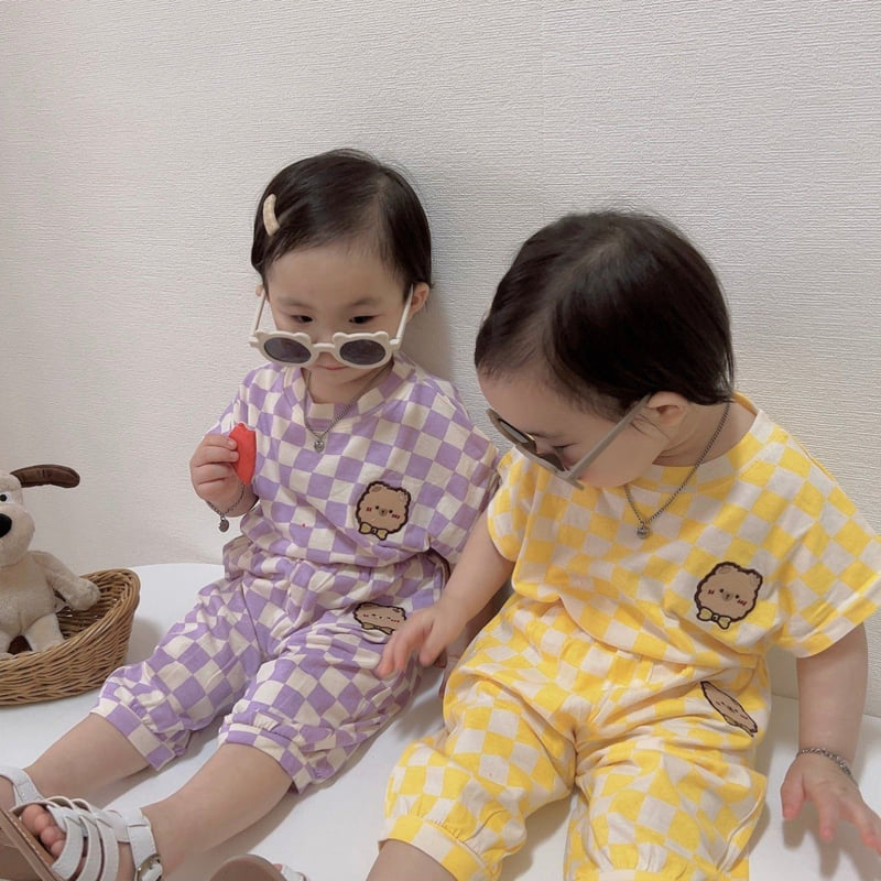 Moran - Korean Children Fashion - #todddlerfashion - Ribbon Bear Top Bottom Set - 5