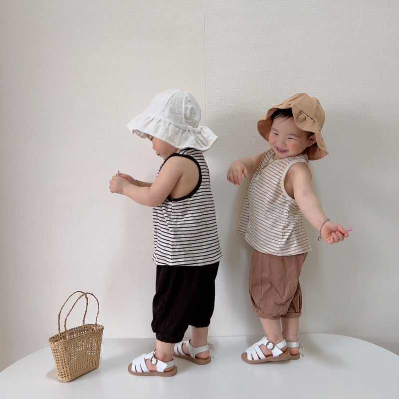Moran - Korean Children Fashion - #toddlerclothing - Mango Button Top Bottom Set - 7
