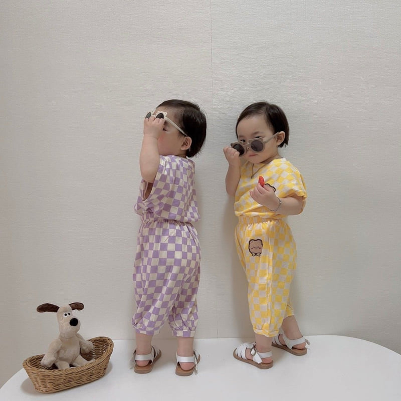Moran - Korean Children Fashion - #toddlerclothing - Ribbon Bear Top Bottom Set - 6