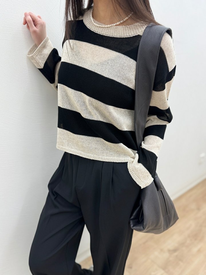 Most - Korean Women Fashion - #momslook - Cooling Stripe Round Tee - 6