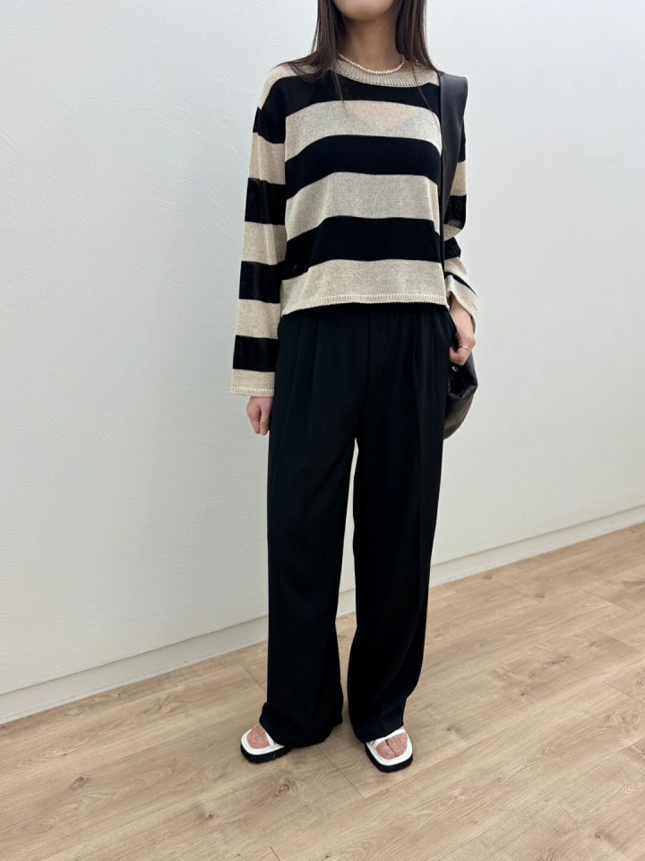 Most - Korean Women Fashion - #momslook - Cooling Stripe Round Tee - 8