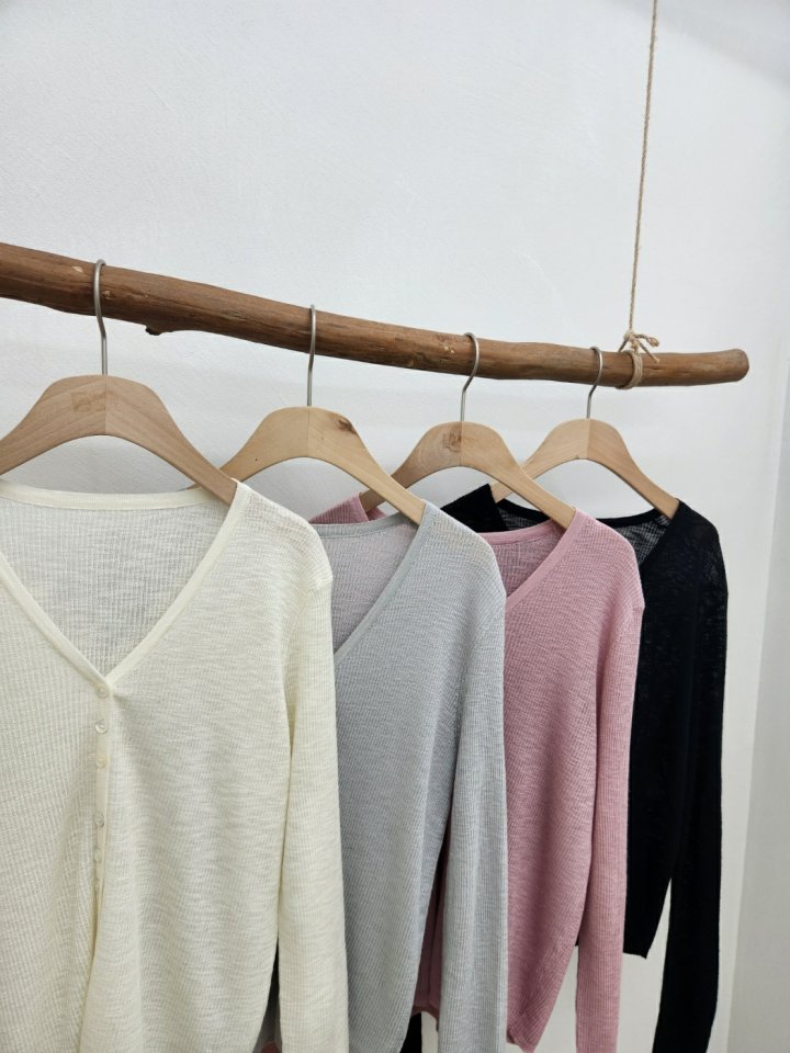 Most - Korean Women Fashion - #momslook - Three Button Cardigan - 5