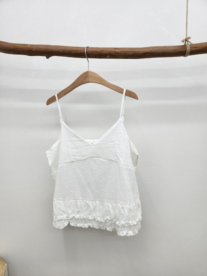 Most - Korean Women Fashion - #momslook - Dot Frill Sleeveless