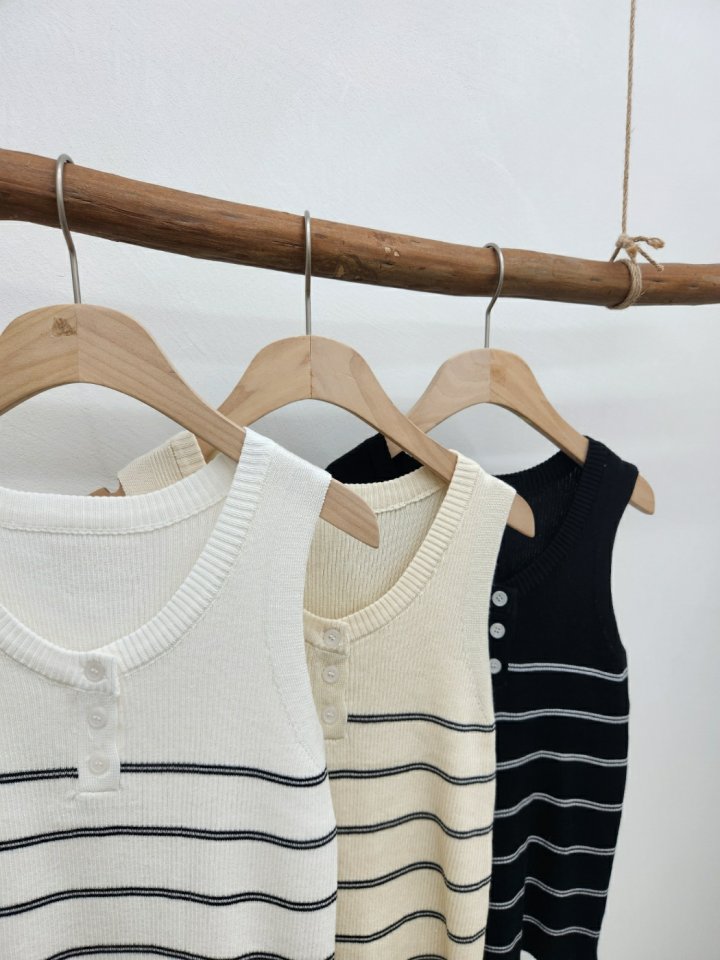 Most - Korean Women Fashion - #womensfashion - Grow Stripe Sleeveless - 4