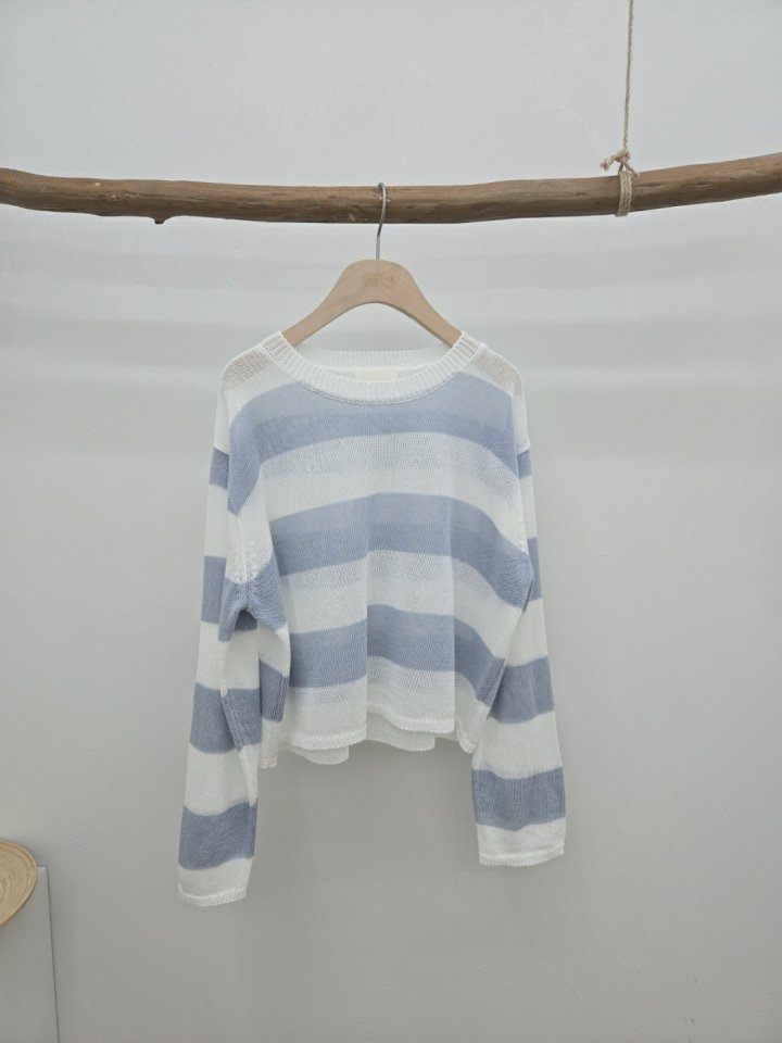 Most - Korean Women Fashion - #womensfashion - Cooling Stripe Round Tee - 11