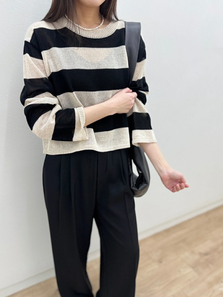 Most - Korean Women Fashion - #womensfashion - Cooling Stripe Round Tee - 3